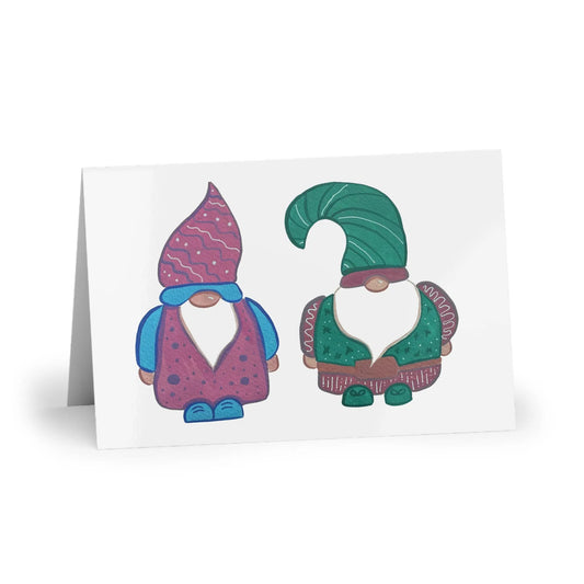 Grumpy gnomes card | Whimsical watercolor 4x6 holiday card, blank inside